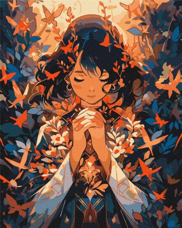 A girl among butterflies - Image 2