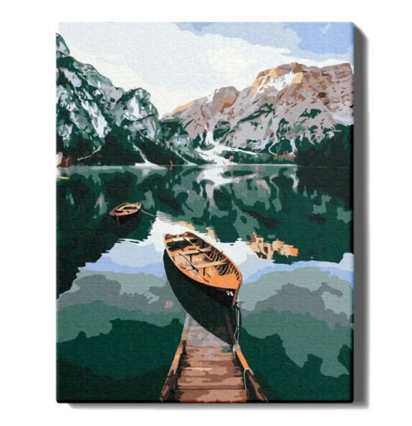 Boat on a mirror lake