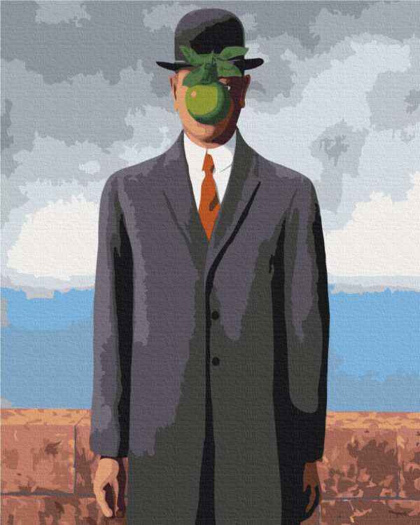 Tapyba pagal skaicius Zmogaus sunus. Rene Magritte manotapyba.lt