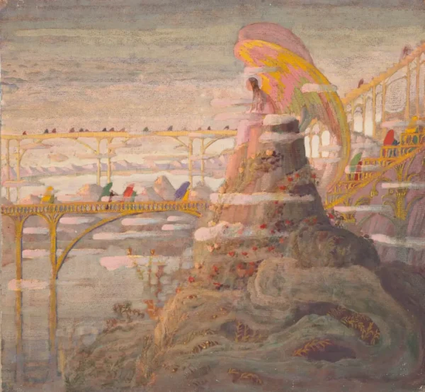 "Angel (Angel's Prelude)" (1909) by M.K.Čiurlionis - reproduction - Image 3