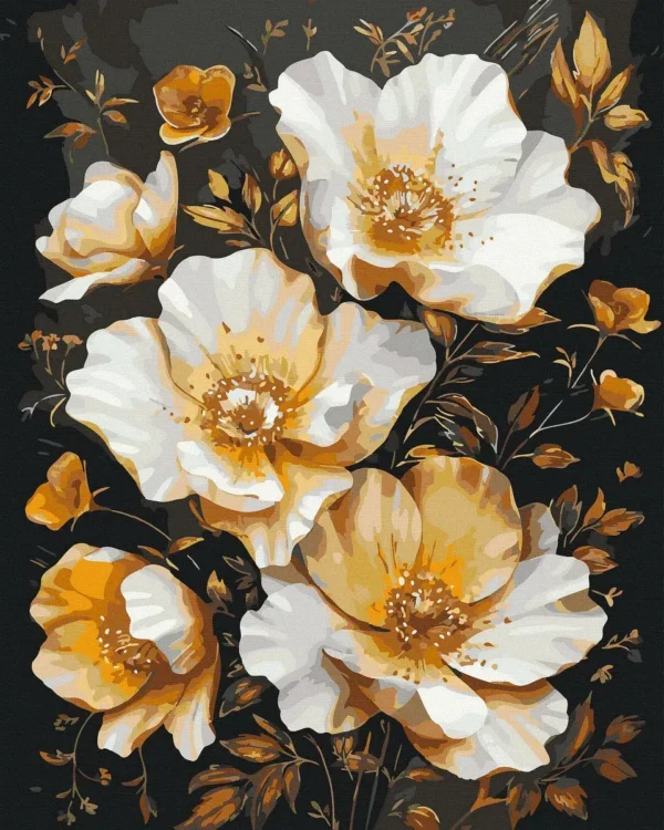 White and golden flowers - Image 2