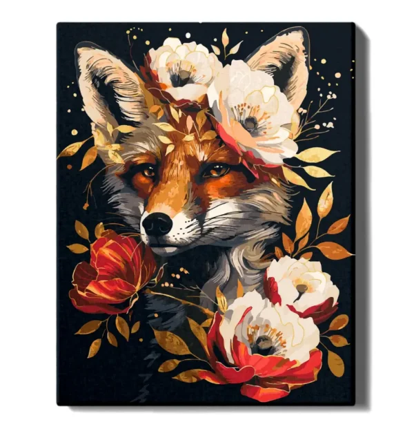 Red fox among the flowers