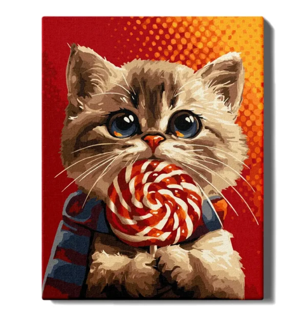 Cat with lollipop