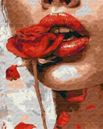 tapyba pagal skaicius_mergina su roze_manotapyba.lt1