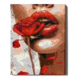 tapyba pagal skaicius_mergina su roze_manotapyba.lt