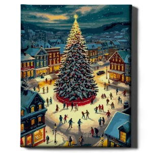 Aikštė su Kalėdų eglute