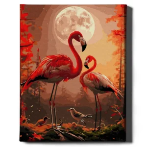 Flamingai ir mėnulis