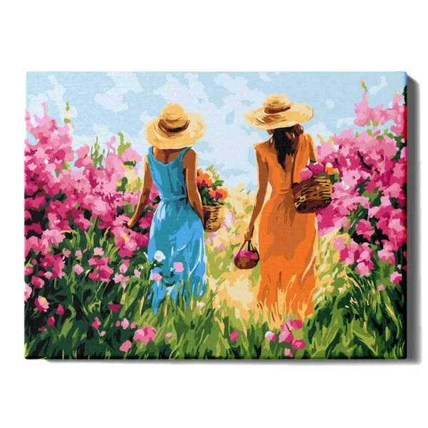 tapyba pagal skaicius_merginos tarp gėlių_manotapyba.lt tapyba pagal skaicius merginos tarp geliu manotapyba.lt