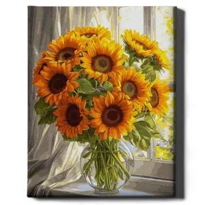 Saulėgrąžos prie lango