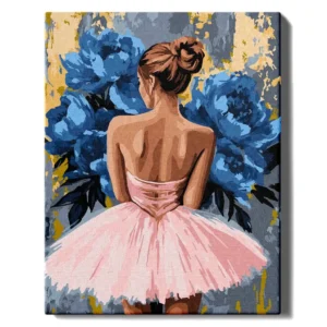 Balerina ir mėlynos gėlės