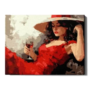 Mergina ir vyno taurė